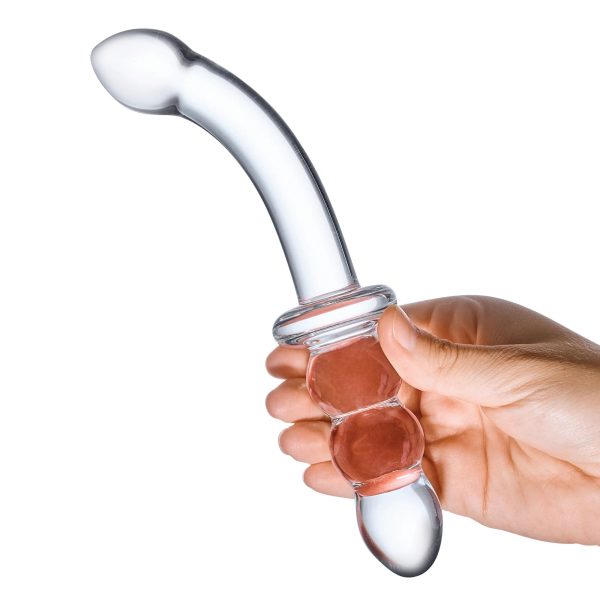 8 inch Ribbed G-Spot Glass Dildo For Sale - Image 2