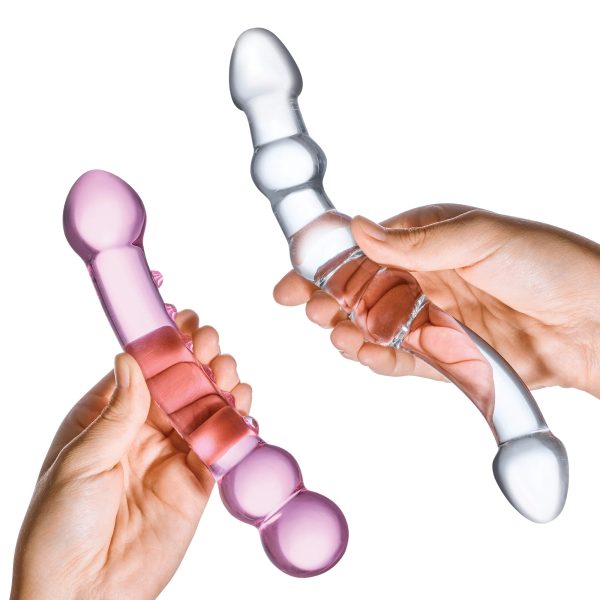 2PC Double Pleasure Set Double Pleasure Glass Dildo Set Cheap - Image 2