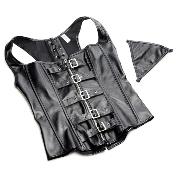 Strict Lace-up Corset And Thong Online Hot Sale - Image 4