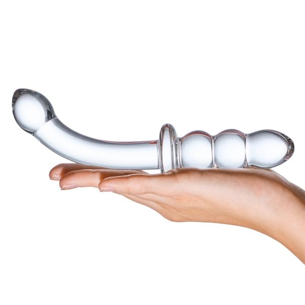 8 inch Ribbed G-Spot Glass Dildo For Sale - Image 3