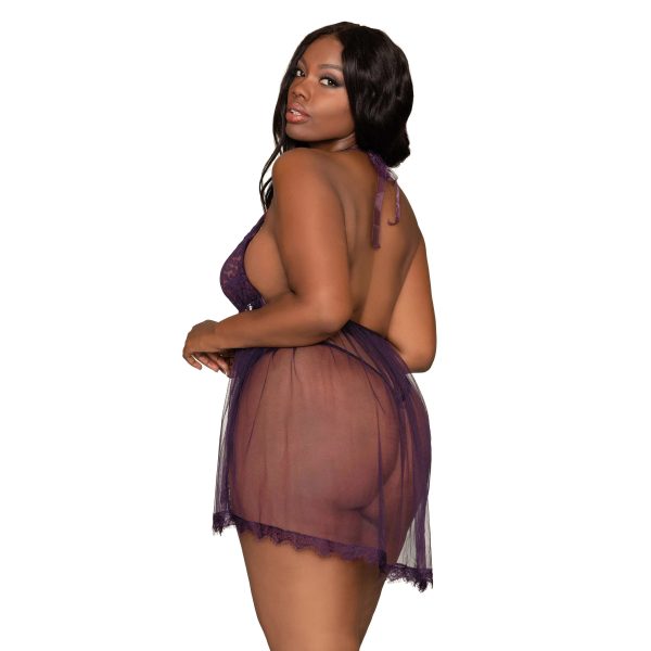 Lace & Sheer Skirted Teddy Hot on Sale - Image 3