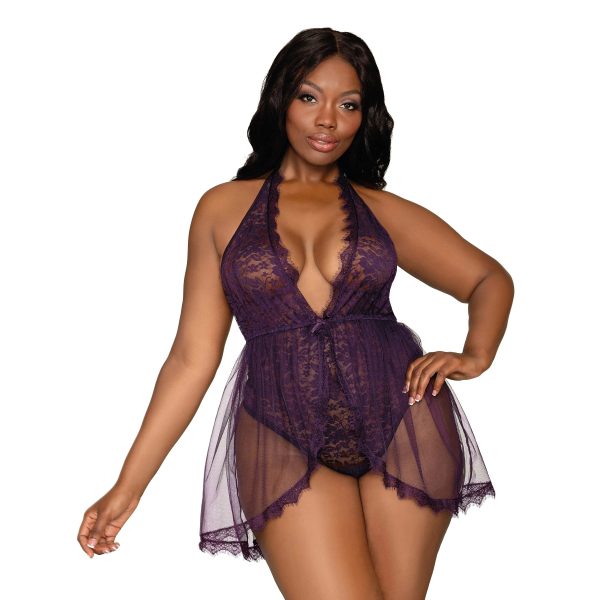 Lace & Sheer Skirted Teddy Hot on Sale